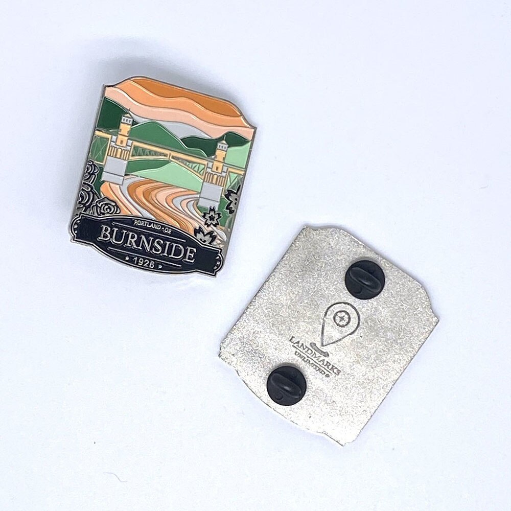 Landmarks Unlimited, Enamel, Pin, Burnside Bridge